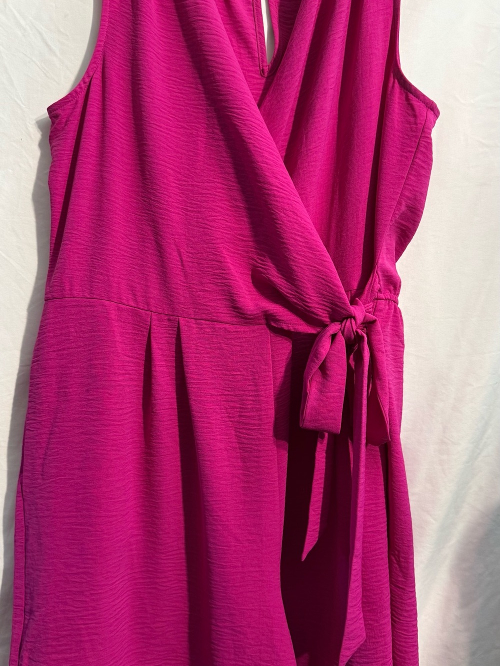 Emma & Michele Fuchsia Pink Sleeveless Wrap Jumpsuit